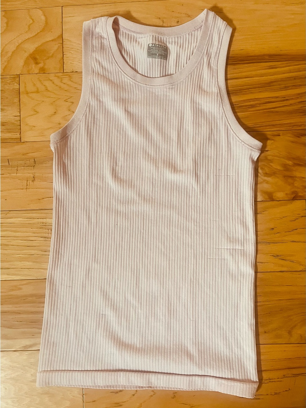 Athleta Blush Ribbed Crew Neck Tank